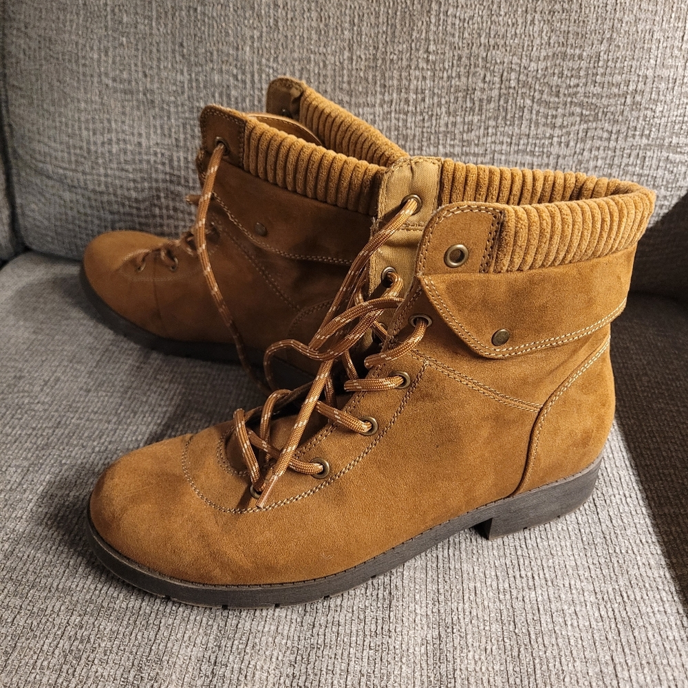 Brown Faux Suede Ankle Boots